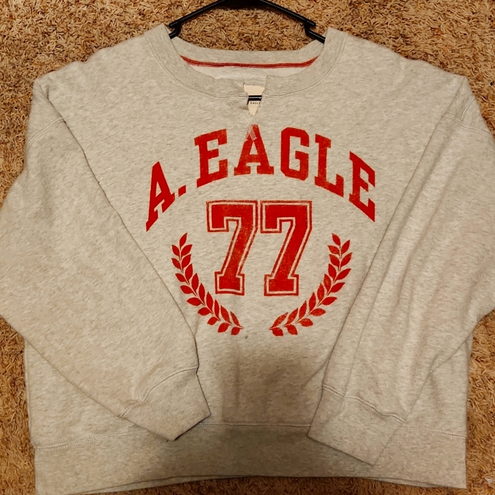 American eagle sweater, med Grey red